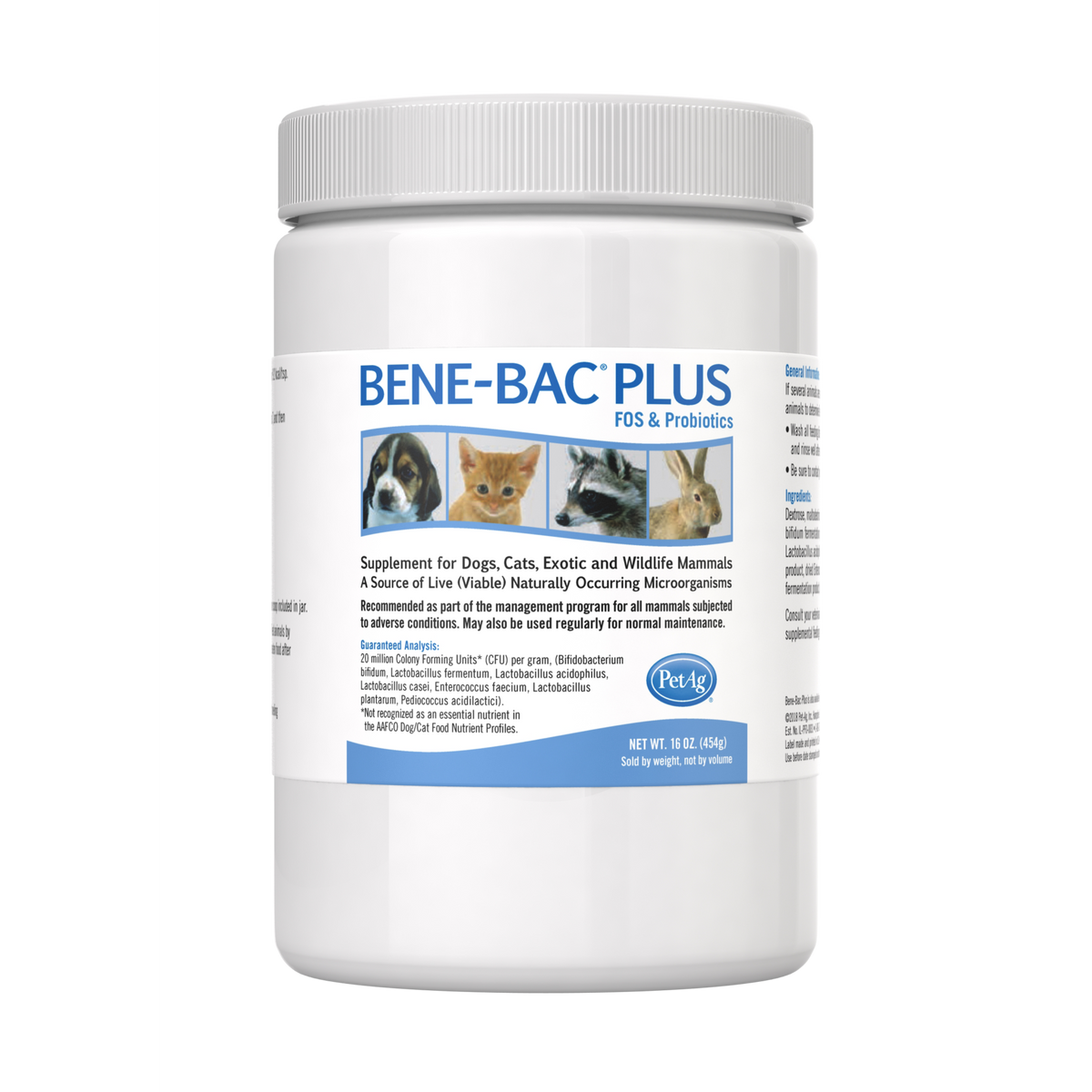Supplement de Probiotiques en Poudre Bene Bac Plus PetAg
